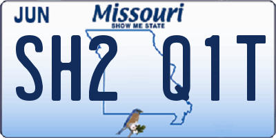 MO license plate SH2Q1T