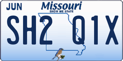 MO license plate SH2Q1X