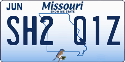 MO license plate SH2Q1Z
