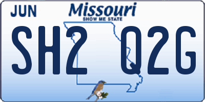 MO license plate SH2Q2G
