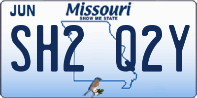 MO license plate SH2Q2Y