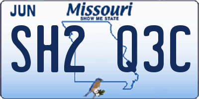 MO license plate SH2Q3C
