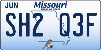 MO license plate SH2Q3F