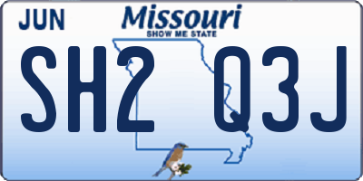 MO license plate SH2Q3J