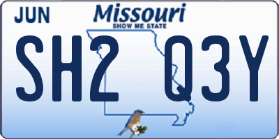 MO license plate SH2Q3Y