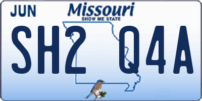 MO license plate SH2Q4A