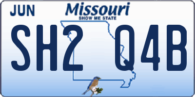 MO license plate SH2Q4B