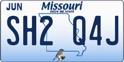 MO license plate SH2Q4J