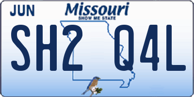 MO license plate SH2Q4L