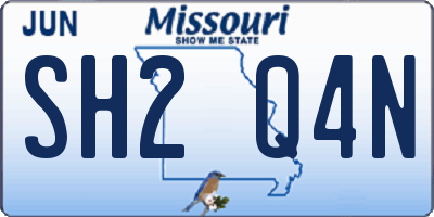 MO license plate SH2Q4N
