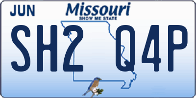 MO license plate SH2Q4P
