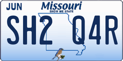 MO license plate SH2Q4R