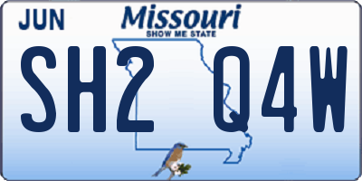 MO license plate SH2Q4W