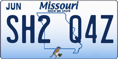 MO license plate SH2Q4Z