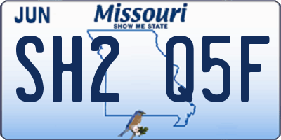 MO license plate SH2Q5F