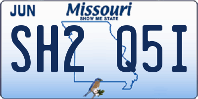 MO license plate SH2Q5I