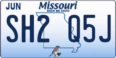 MO license plate SH2Q5J