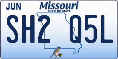MO license plate SH2Q5L