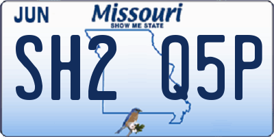 MO license plate SH2Q5P