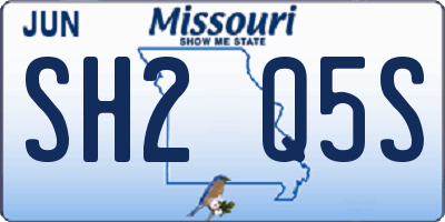 MO license plate SH2Q5S