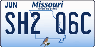 MO license plate SH2Q6C