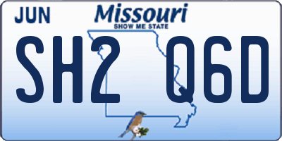 MO license plate SH2Q6D