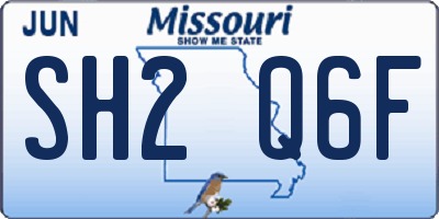 MO license plate SH2Q6F