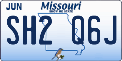 MO license plate SH2Q6J