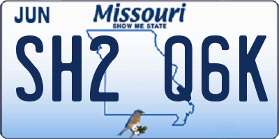 MO license plate SH2Q6K