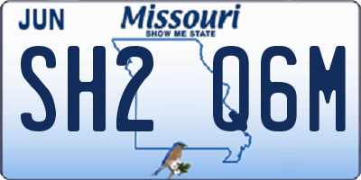 MO license plate SH2Q6M