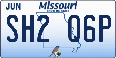 MO license plate SH2Q6P