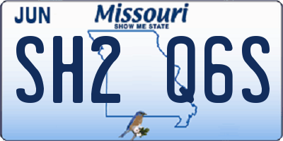 MO license plate SH2Q6S