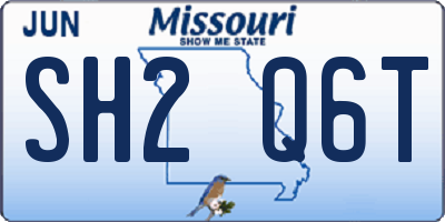 MO license plate SH2Q6T