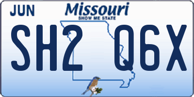 MO license plate SH2Q6X