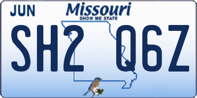 MO license plate SH2Q6Z