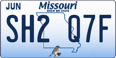 MO license plate SH2Q7F