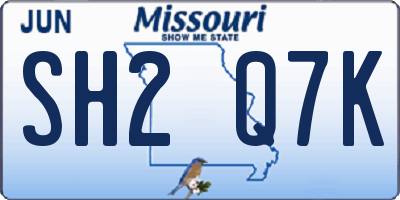 MO license plate SH2Q7K