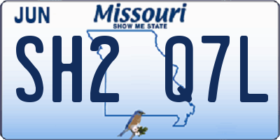 MO license plate SH2Q7L