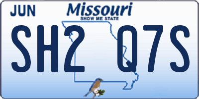 MO license plate SH2Q7S