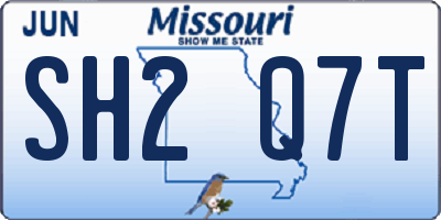 MO license plate SH2Q7T