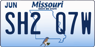 MO license plate SH2Q7W
