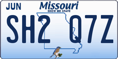 MO license plate SH2Q7Z