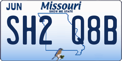 MO license plate SH2Q8B