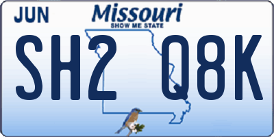 MO license plate SH2Q8K