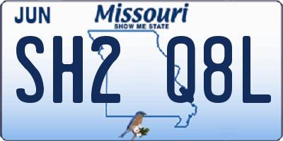 MO license plate SH2Q8L