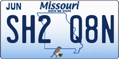 MO license plate SH2Q8N