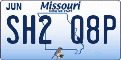 MO license plate SH2Q8P