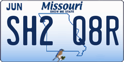 MO license plate SH2Q8R