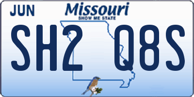MO license plate SH2Q8S