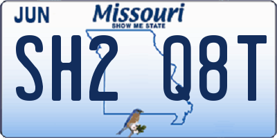 MO license plate SH2Q8T